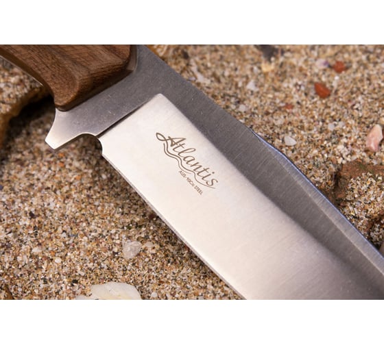 Туристический нож Kizlyar Supreme Atlantis сталь AUS-10Co, StoneWash, рукоять из Кавказского ореха 4610094293088