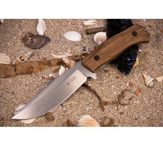 Туристический нож Kizlyar Supreme Atlantis сталь AUS-10Co, StoneWash, рукоять из Кавказского ореха 4610094293088