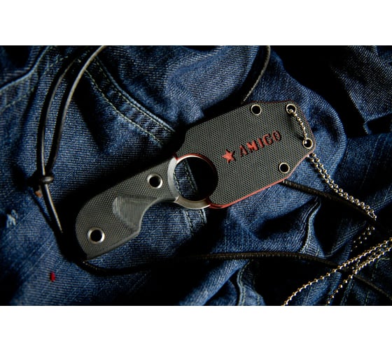 Туристический нож Kizlyar Supreme Amigo X сталь D2, Satin, рукоять из черного G10 4650065056090