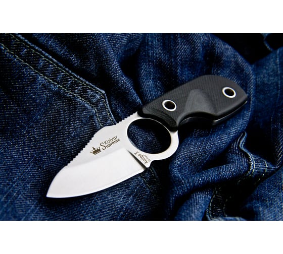 Туристический нож Kizlyar Supreme Amigo X сталь D2, Satin, рукоять из черного G10 4650065056090