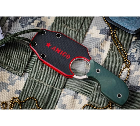 Туристический нож Kizlyar Supreme Amigo X сталь D2, Satin, рукоять из зеленого G10 4650065056137