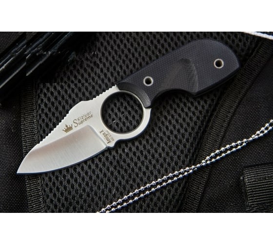 Туристический нож Kizlyar Supreme Amigo X сталь AUS-8 Satin, рукоять из черного G10 4650065056052