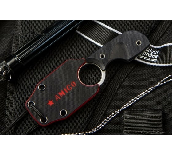 Туристический нож Kizlyar Supreme Amigo X сталь AUS-8 Satin, рукоять из черного G10 4650065056052