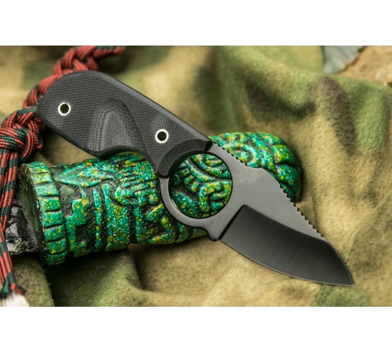 Туристический нож Kizlyar Supreme Amigo X сталь AUS-8, Black Titanium, рукоять из черного G10 4650065056038