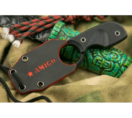 Туристический нож Kizlyar Supreme Amigo X сталь AUS-8, Black Titanium, рукоять из черного G10 4650065056038