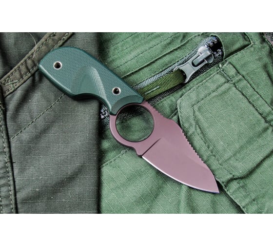 Туристический нож Kizlyar Supreme Amigo X сталь D2 Grey, Titanium, рукоять из зеленого G10 4650065056113