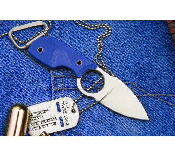 Туристический нож Kizlyar Supreme Amigo Z сталь AUS-8, Satin, рукоять из синего G10 4650065056151