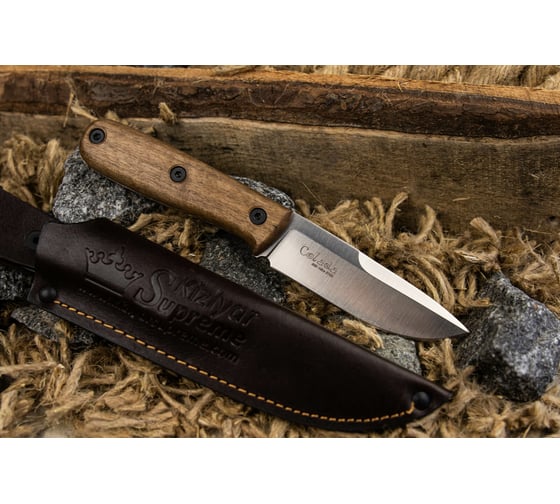 Туристический нож Kizlyar Supreme Colada сталь AUS-10, Cobalt, StoneWash, рукоять из Кавказского ореха 4610094291640