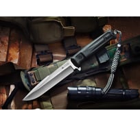 Туристический нож Kizlyar Supreme Delta сталь AUS-8, TacWash, рукоять из черного кратона 4650065057479