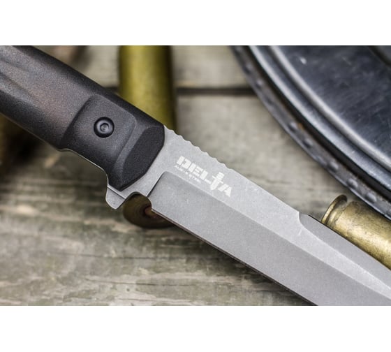 Туристический нож Kizlyar Supreme Delta сталь AUS-8, TacWash, рукоять из черного кратона 4650065057479