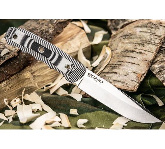 Туристический нож Kizlyar Supreme Echo сталь AUS-8, StoneWash, рукоять из G10 Kydex 4650065057578