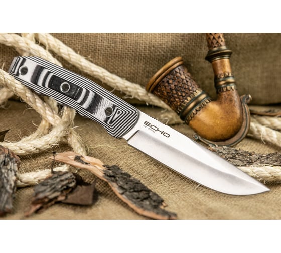 Туристический нож Kizlyar Supreme Echo сталь D2, StoneWash, рукоять из G10 Kydex 4650065057615