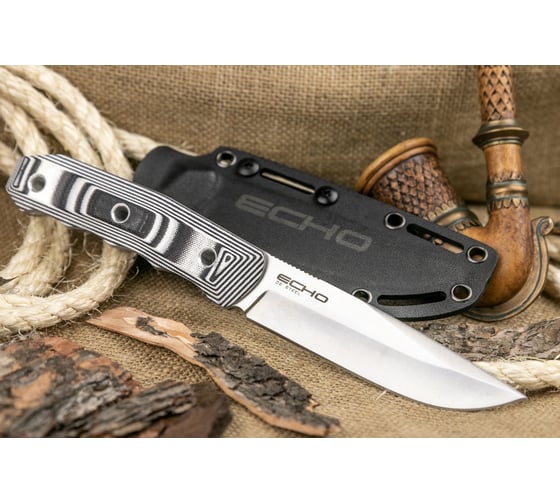 Туристический нож Kizlyar Supreme Echo сталь D2, StoneWash, рукоять из G10 Kydex 4650065057615