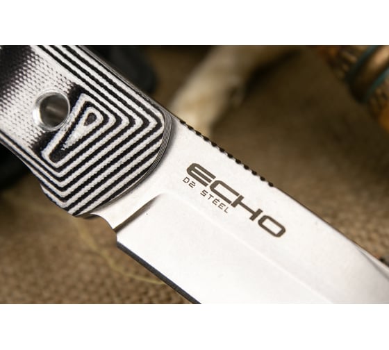 Туристический нож Kizlyar Supreme Echo сталь D2, StoneWash, рукоять из G10 Kydex 4650065057615
