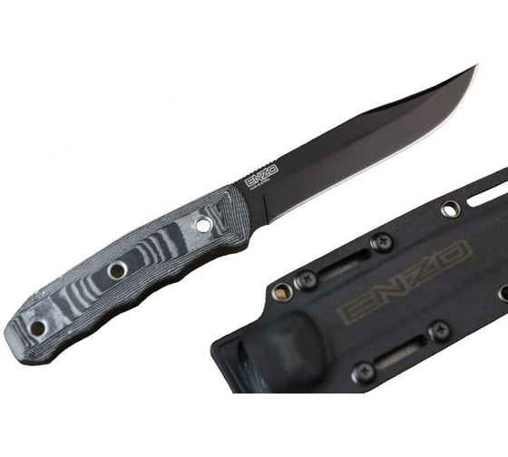 Туристический нож Kizlyar Supreme Enzo сталь AUS-8, Black Titanium, рукоять из G10 Kydex 4650065054072