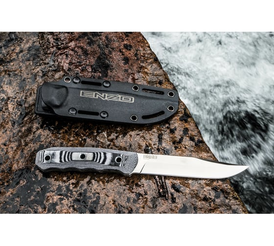 Туристический нож Kizlyar Supreme Enzo сталь D2, TacWash, рукоять из G10 Kydex 4650065059497