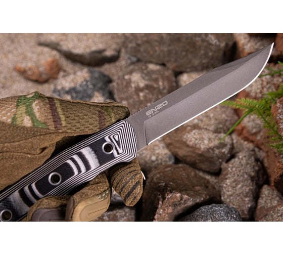 Туристический нож Kizlyar Supreme Enzo сталь D2, TacWash, рукоять из G10 Kydex 4650065059497