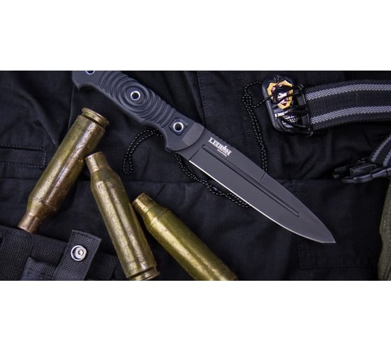 Туристический нож Kizlyar Supreme Legion сталь AUS-8, Black Titanium, рукоять из G10 4650065050913