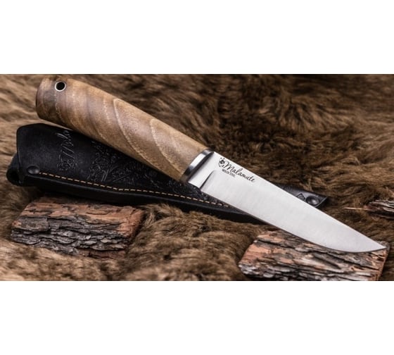Туристический нож Kizlyar Supreme Malamute сталь Niolox, StoneWash, рукоять из Кавказского ореха 4650065057752 1