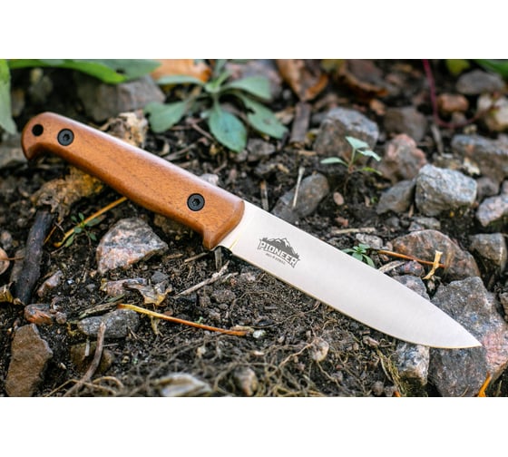 Туристический нож Kizlyar Supreme Pioneer сталь AUS-8, StoneWash, рукоять из Кавказского ореха 4650065056885