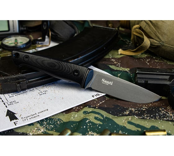 Туристический нож Kizlyar Supreme Santi сталь AUS-8, TacWash, рукоять из G10 4650065058025 1