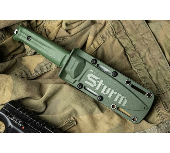 Туристический нож Kizlyar Supreme Sturm сталь AUS-8, StoneWash, Олива 4650065058247 4650065058254