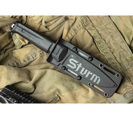 Туристический нож Kizlyar Supreme Sturm сталь AUS-8, StoneWash, Черный 4650065058254 4650065058247