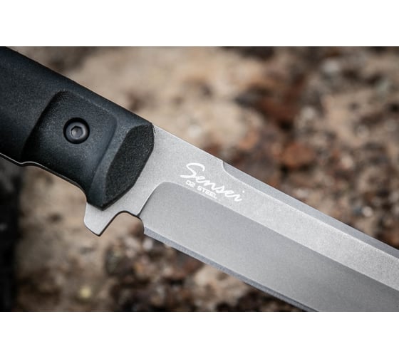 Туристический нож Kizlyar Supreme Sensei сталь D2, TacWash, рукоять из черного кратона 4650065058209