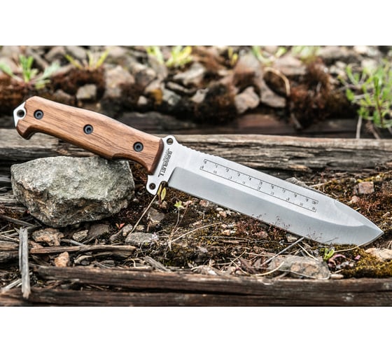 Туристический нож Kizlyar Supreme Survivalist X сталь AUS-8, StoneWash, рукоять из Кавказского ореха 4650065057202