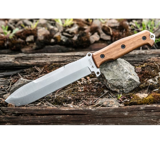 Туристический нож Kizlyar Supreme Survivalist X сталь AUS-8, StoneWash, рукоять из Кавказского ореха 4650065057202