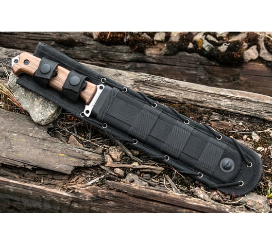 Туристический нож Kizlyar Supreme Survivalist X сталь AUS-8, StoneWash, рукоять из Кавказского ореха 4650065057202