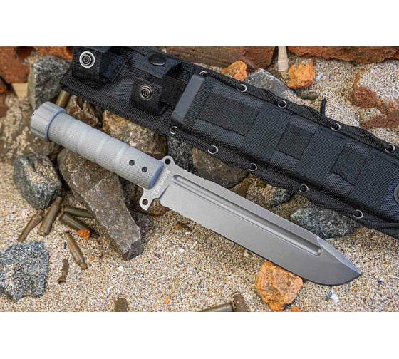 Туристический нож Kizlyar Supreme Survivalist X сталь D2, TacWash, Serrated алюминиевая рукоять 4650065058940