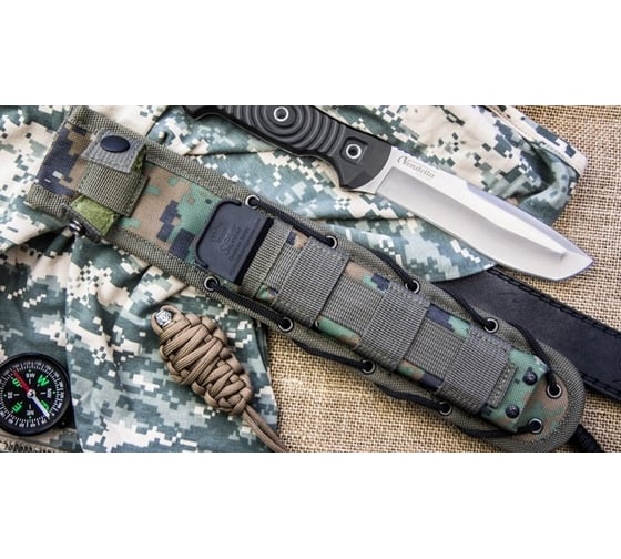 Туристический нож Kizlyar Supreme Vendetta сталь AUS-8, StoneWash, рукоять из G10 4650065051033