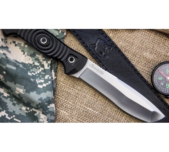 Туристический нож Kizlyar Supreme Vendetta сталь AUS-8, StoneWash, рукоять из G10 4650065051033