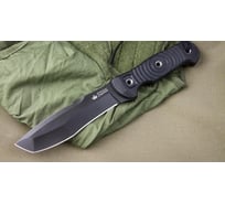 Туристический нож Kizlyar Supreme Vendetta сталь AUS-8, Black Titanium, рукоять из G10 4650065050999