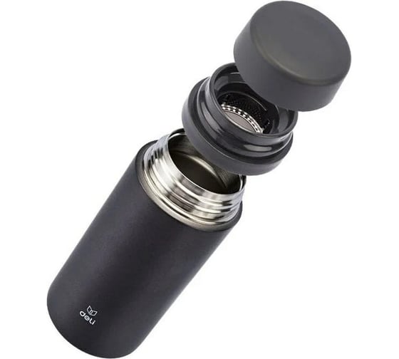 Термос DELI 17657dk-gray 0.42л, темно-серый 1426725