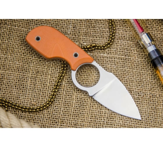 Туристический нож Kizlyar Supreme Amigo Z сталь D2, Satin, рукоять из оранжевого G10 4650065056199