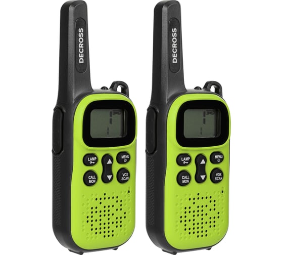 Комплект из двух радиостанций Decross DC44 Green Twin EU с ЗУ DC4412103302000