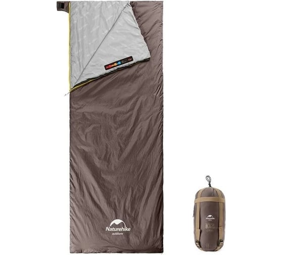 Спальный мешок Naturehike NH21MSD09 LW180 серо-коричневый 6927595777954