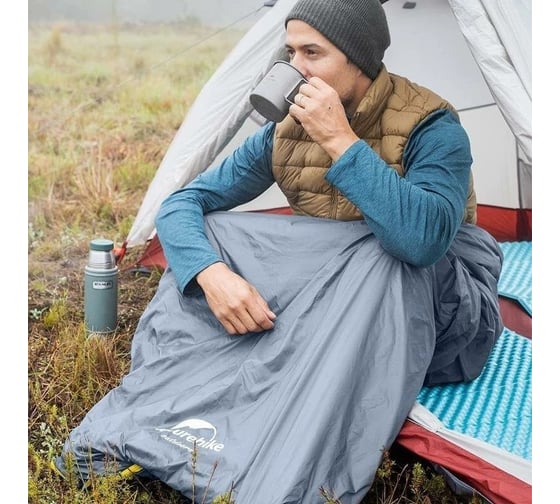 Спальный мешок Naturehike NH21MSD09 LW180 серо-коричневый 6927595777954