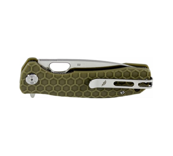 Нож Honey Badger Flipper D2 M с зеленой рукоятью HB1057
