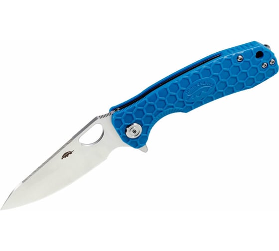 Нож Honey Badger Leaf D2 L с голубой рукоятью HB1383