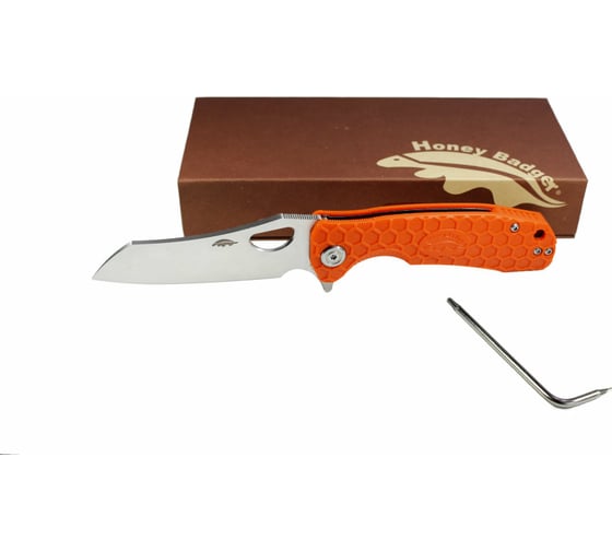 Нож Honey Badger Wharncleaver D2 M с оранжевой рукоятью HB1166