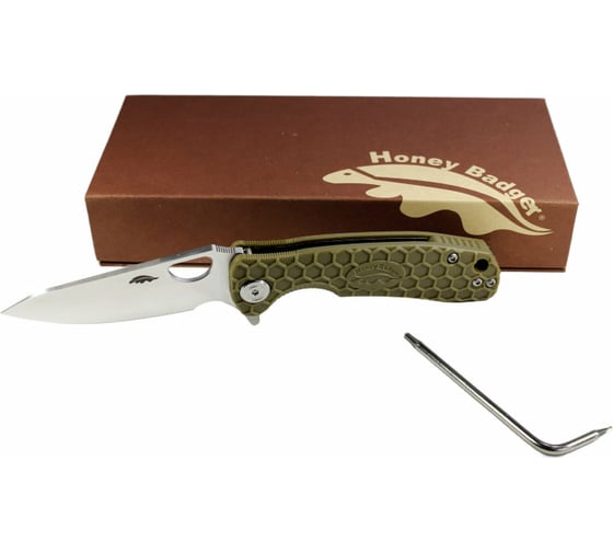 Нож Honey Badger Leaf D2 M с зелёной рукоятью HB1388