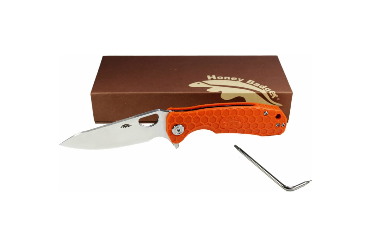 Нож Honey Badger Leaf D2 M с оранжевой рукоятью HB1391 - выгодная цена ...