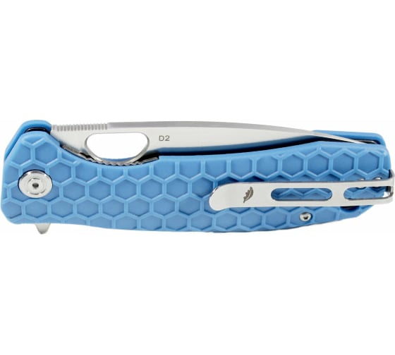 Нож Honey Badger Flipper D2 L с голубой рукоятью HB1020