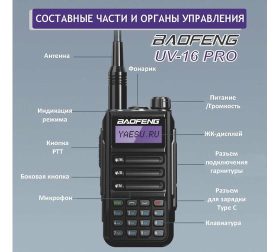 Рация Baofeng UV-16 PRO зеленый 1800 мАч 00029153