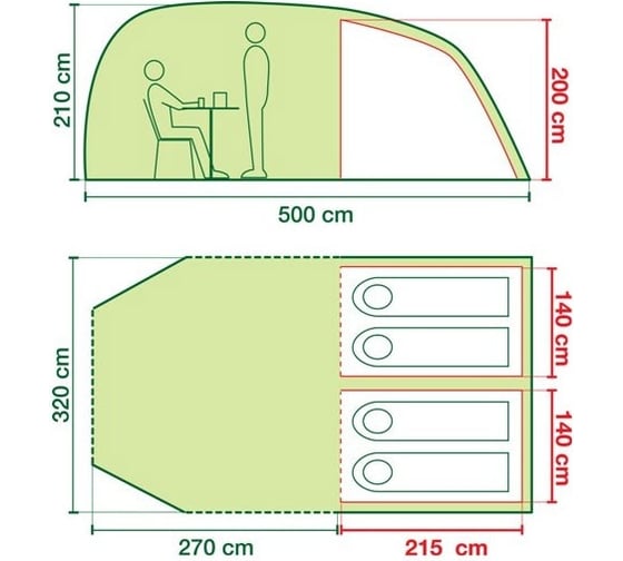 Палатка 4х-местная COLEMAN Lakeside 4 202580