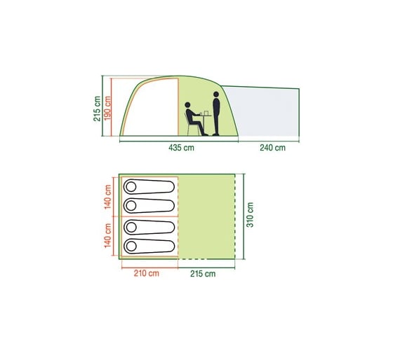 Палатка 4х-местная COLEMAN MACKENZIE X4 TENT 204036