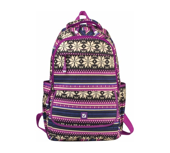 Молодежный рюкзак BRAUBERG Фиолетовые узоры, канвас, 47x32x14 см 227069